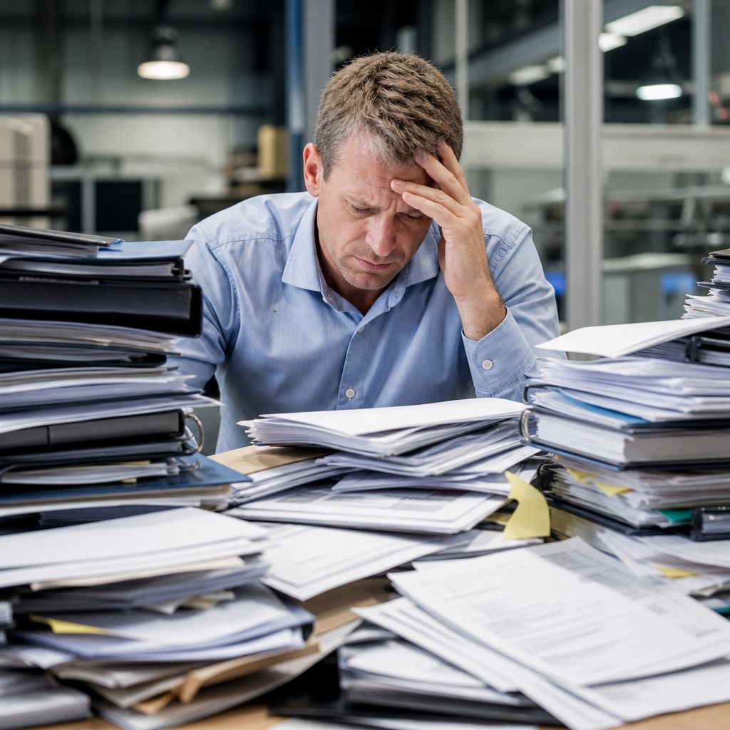 Arbeitsüberlastung Ein Bild zum Thema Arbeitsüberlastung im Industrie Kontext