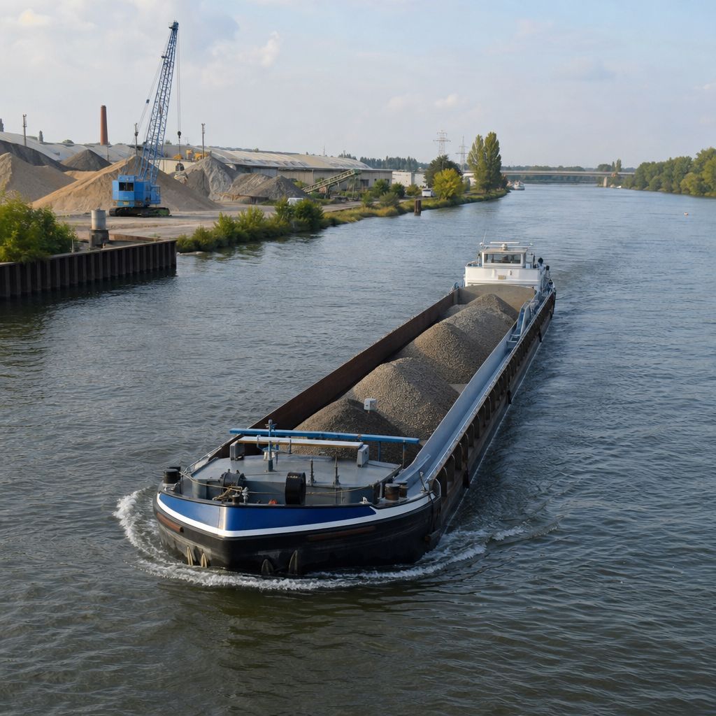 Binnenschifffahrt Ein Bild zum Thema Binnenschifffahrt im Industrie Kontext