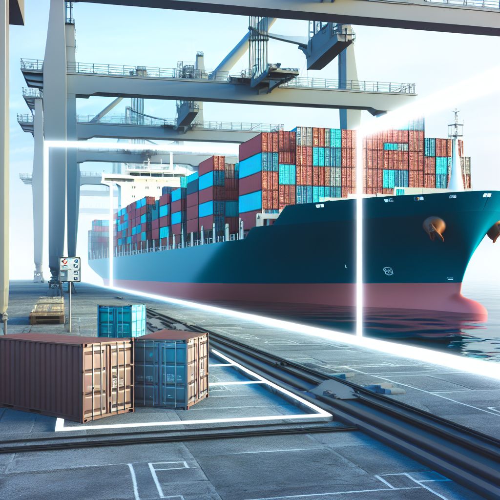 Ein Bild zum Thema Containerschiff im Industrie Kontext