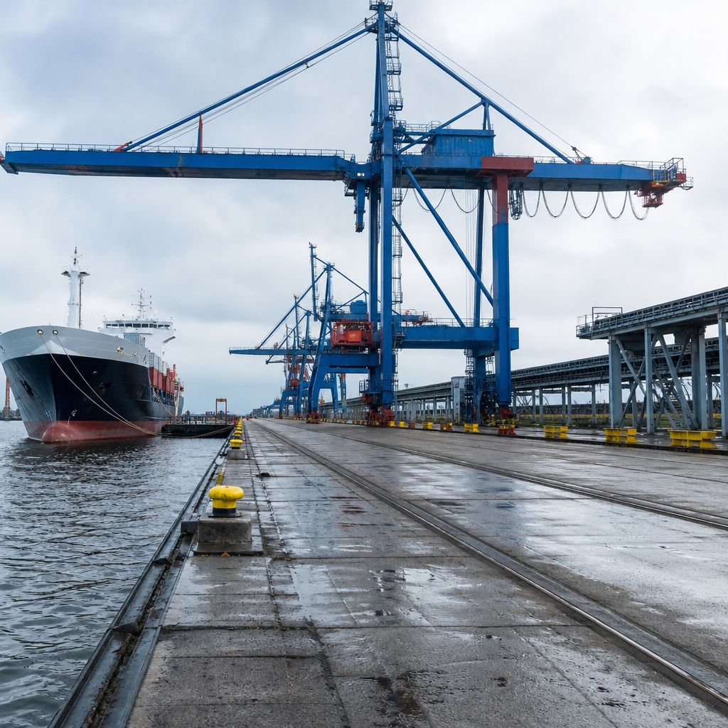 Hafeninfrastruktur Ein Bild zum Thema Hafeninfrastruktur im Industrie Kontext