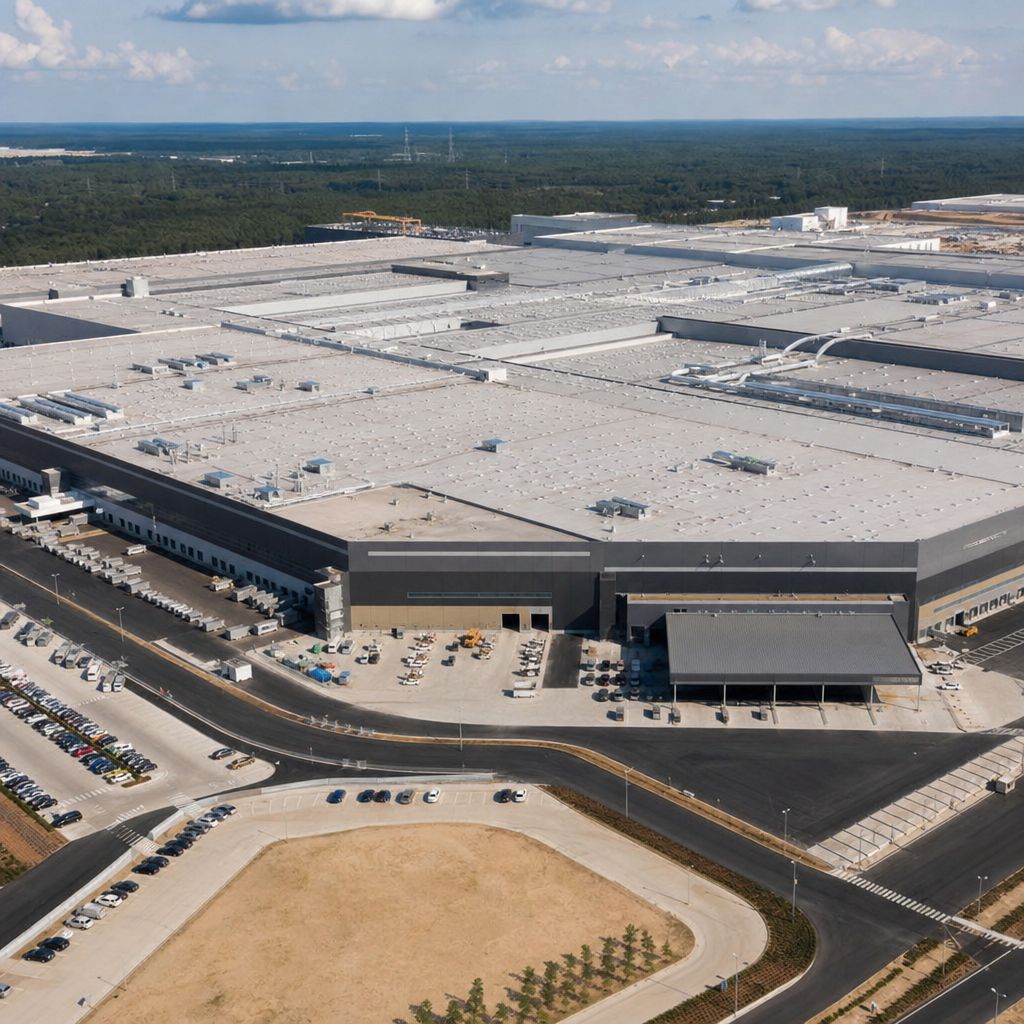 Tesla Gigafactory Ein Bild zum Thema Tesla Gigafactory im Industrie Kontext